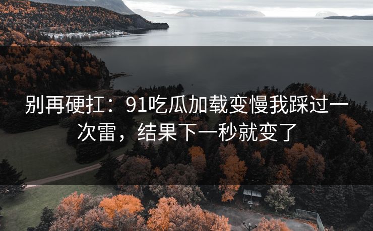 别再硬扛：91吃瓜加载变慢我踩过一次雷，结果下一秒就变了