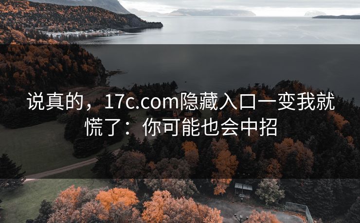 说真的，17c.com隐藏入口一变我就慌了：你可能也会中招
