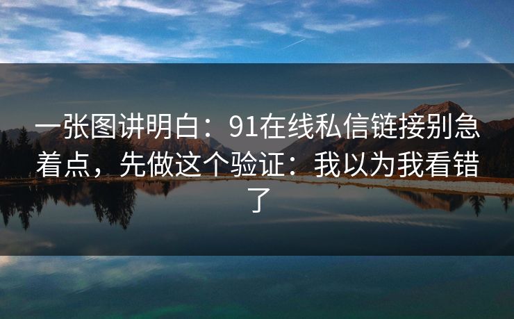 一张图讲明白：91在线私信链接别急着点，先做这个验证：我以为我看错了